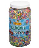 POT DE 13000 PERLES A REPASSER HAMA MIDI COULEURS ASSORTIES PASTEL - 211-50