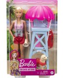 POUPEE BARBIE BLONDE METIER : MAITRE- NAGEUR + CHIEN + ACCESSOIRES - SAUVETEUSE - MATTEL - GTX69