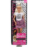 POUPEE BARBIE FASHIONISTAS BLONDE - JUPE ROSE ZEBRE ET T-SHIRT BLANC - MATTEL - GHW62