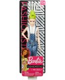 POUPEE BARBIE FASHIONISTAS CHEVEUX CHATAINS ET VERTS - SALOPETTE JEANS - MATTEL - FXL57