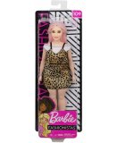 POUPEE BARBIE FASHIONISTAS : LONGS CHEVEUX ROSE ET SA ROBE LEOPARD - MATTEL - FXL49