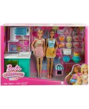 POUPEE BARBIE METIER : LA CUISINE DE BARBIE AVEC 18 ACCESSOIRES + 2 POUPEES MANNEQUINS - MATTEL - HJY94