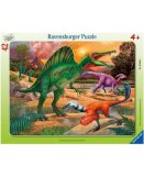 PUZZLE AVEC CADRE : LA VALLEE DES DINOSAURES : SPINOSAURE 42 PIECES - RAVENSBURGER - 050949