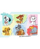 PUZZLE AVEC CADRE LES ANIMAUX DISNEY : ROI LION  - 101 DALMATIENS - DUMBO - CHAT MARIE 15 PIECES - NATHAN - 861453