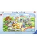 PUZZLE AVEC CADRE - VISITE DES ANIMAUX DU ZOO 15 PIECES - RAVENSBURGER - 061167