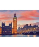 PUZZLE BIG BEN AU COUCHE DU SOLEIL 1500 PIECES - COLLECTION MONUMENT ANGLETERRE - NATHAN - 87809