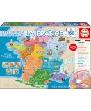 PUZZLE CARTE DE FRANCE : DEPARTEMENTS ET REGIONS 150 PIECES - EDUCA - 17238