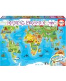 PUZZLE CARTE DU MONDE DES MONUMENTS 150 PIECES - COLLECTION MAPPEMONDE GEOGRAPHIE - EDUCA - 18116