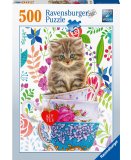 PUZZLE CHATON DANS UNE TASSE 500 PIECES - RAVENSBURGER - 150373