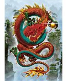 PUZZLE CHINE : DRAGON ROUGE DE LA BONNE FORTUNE 500 PIECES - COLLECTION FANTASTIQUE - EDUCA - 19003