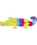 PUZZLE CROCODILE EN BOIS LES CHIFFRES 30 CM 11 PIECES - JEU EDUCATIF