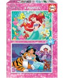 PUZZLE DISNEY : ARIEL LA PETITE SIRENE - JASMINE ET RAJAH - 2 X 48 PIECES - EDUCA - 18213