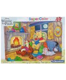 PUZZLE DISNEY AVEC CADRE : WINNIE L'OURSON TIGROU PORCINET ET BOURRIQUET AU COIN DU FEU 15 PIECES - CLEMENTONI