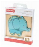 PUZZLE EN BOIS AVEC CADRE : ELEPHANT BLEU 4 PIECES - FISHER PRICE - 32500F