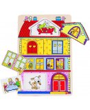 PUZZLE EN BOIS AVEC IMAGES CACHEES LA MAISON 6 PIECES - GOKI - PUZZLE A ENCASTRER - 57602