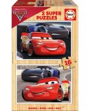 PUZZLE EN BOIS CARS 3 FLASH MCQUEEN ET JACKSON STORM 2 X 16 PIECES - EDUCA - 17172