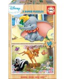 PUZZLE EN BOIS DISNEY : DUMBO ET BAMBI 2 X 16 PIECES - EDUCA - 18079