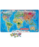 PUZZLE EN BOIS LE MONDE MAGNETIQUE - 92 PIECES - JANOD - J05500