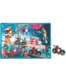 PUZZLE EN BOIS MUSICAL SPACE MOTION 7 PIECES - JANOD - PUZZLE A ENCASTRER AVEC BOUTONS - J07073