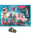 PUZZLE EN BOIS MUSICAL SPACE MOTION 7 PIECES - JANOD - PUZZLE A ENCASTRER AVEC BOUTONS - J07073