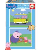 PUZZLE EN BOIS PEPPA LE COCHON / PIG 2 X 9 PIECES - EDUCA - 17156
