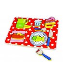 PUZZLE EN BOIS PLATEAU REPAS 8 PIECES - VILAC - PUZZLE A ENCASTRER