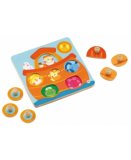 PUZZLE EN BOIS SURPRISE ARCHE DE NOE - 6 PIECES - SEVI - PUZZLE A ENCASTRER - PUZZLE AVEC BOUTONS