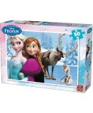 PUZZLE ENFANT DISNEY LA REINE DES NEIGES AVEC ELSA OLAF ET SVEN 50 PIECES - KING - 5315A