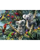 PUZZLE FAMILLE DE KOALAS ET PERROQUETS DANS L'ARBRE 500 PIECES - COLLECTION ANIMAUX - RAVENSBURGER - 14826
