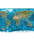 PUZZLE GEANT CARTE DU MONDE : LES MERVEILLES DU MONDE 12000 PIECES - COLLECTION  MONUMENT ET PAYS - EDUCA 19057