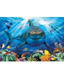 PUZZLE GRAND REQUIN BLANC ET LE MONDE SOUS MARIN 500 PIECES - COLLECTION ANIMAUX DE LA MER - EDUCA - 18478