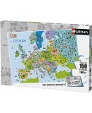 PUZZLE LA CARTE DE L'EUROPE ILLUSTREE - 250 PIECES - COLLECTION GEOGRAPHIE-  NATHAN - 868353