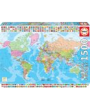 PUZZLE LA CARTE DU MONDE 1500 PIECES - COLLECTION PAYS - PLANISPHERE - EDUCA - 18500