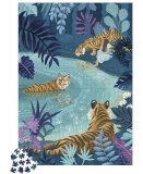 PUZZLE LE BAIN DES TIGRES AU CLAIR DE LUNE 1000 PIECES - ANIMAUX DE LA JUNGLE - JANOD - J02511