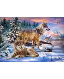 PUZZLE MEUTE DE LOUP DANS LA FORET ENNEIGEE 500 PIECES - COLLECTION PAYSAGE ET MONTAGNE - CASTORLAND