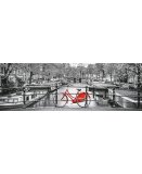 PUZZLE PANORAMA NOIR ET BLANC AMSTERDAM ET LE VELO 1000 PIECES - COLLECTION PAYSAGE PAYS-BAS - CLEMENTONI - 39440