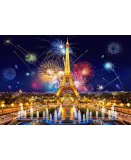 PUZZLE PARIS : LA TOUR EIFFEL VUE DU TROCADERO ET LE FEU D'ARTIFICE 1000 PIECES - COLLECTION PAYS 