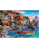 PUZZLE PAYSAGE VILLE DE COME : BARQUES AU BORD DE MER 3000 PIECES - COLLECTION ITALIE - EDUCA 19052
