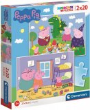 PUZZLE PEPPA PIG : PEPPA LE COCHON PIQUE-NIQUE / JOUE AU PETIT TRAIN 2 X 20 PIECES - CLEMENTONI 24778