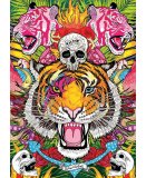 PUZZLE RUGISSEMENT DU TIGRES AVEC TETE DE MORT 1000 PIECES - COLLECTION ANIMAUX SAUVAGES - EDUCA - 19017