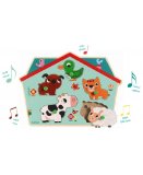 PUZZLE SONORE EN BOIS OUAF WOOF 5 PIECES - DJECO - PUZZLE A ENCASTRER AVEC BOUTONS - DJ01707