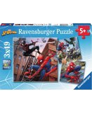 PUZZLE SPIDERMAN ET VENOM 3 X 49 PIECES - RAVENSBURGER SPIDER-MAN - 080250