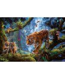 PUZZLE TIGRE AVEC BEBES DANS LA FORET 1000 PIECES - COLLECTION ANIMAUX SAUVAGES - EDUCA 17662