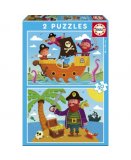 PUZZLE TRESOR DES PIRATES - BATEAU PIRATE 2 X 20 PIECES - EDUCA - 17149