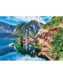 PUZZLE VUE DE LA VILLAGE HALLSTATT : LAC ET MONTAGNE 1500 PIECES - CLEMENTONI PAYSAGE AUTRICHE - 31687