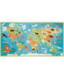 PUZZLE XXL LES ANIMAUX DU MONDE - 100 PIECES - CARTE - ENFANT - DAM - 6181117