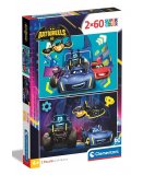 PUZZLES DC BATWHEELS : LES SUPER HEROS VEHICULES EN ACTION 2 X 60 PIECES - SUPERCOLOR - CLEMENTONI - 24812