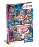 PUZZLES PAW PATROL THE MIGHTY MOVIE : LA FORCE DE LA SUPER PAT PATROUILLE 2 X 60 PIECES - SUPERCOLOR - CLEMENTONI - 21626