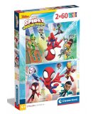 PUZZLES SPIDEY MARVEL : LES AVENTURES DE SPIDEY ET SES AMIS 2 X 60 PIECES - SUPERCOLOR - CLEMENTONI - 21625