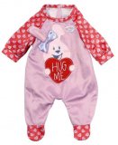 PYJAMA LAPIN ROSE AVEC COEUR BABY BORN - HABIT ROSE POUPEE 39-46 CM - VETEMENT - ZAPF CREATION (ZA58)